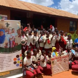 A Refugee-Led Organization donates reusable sanitary pads to learners.